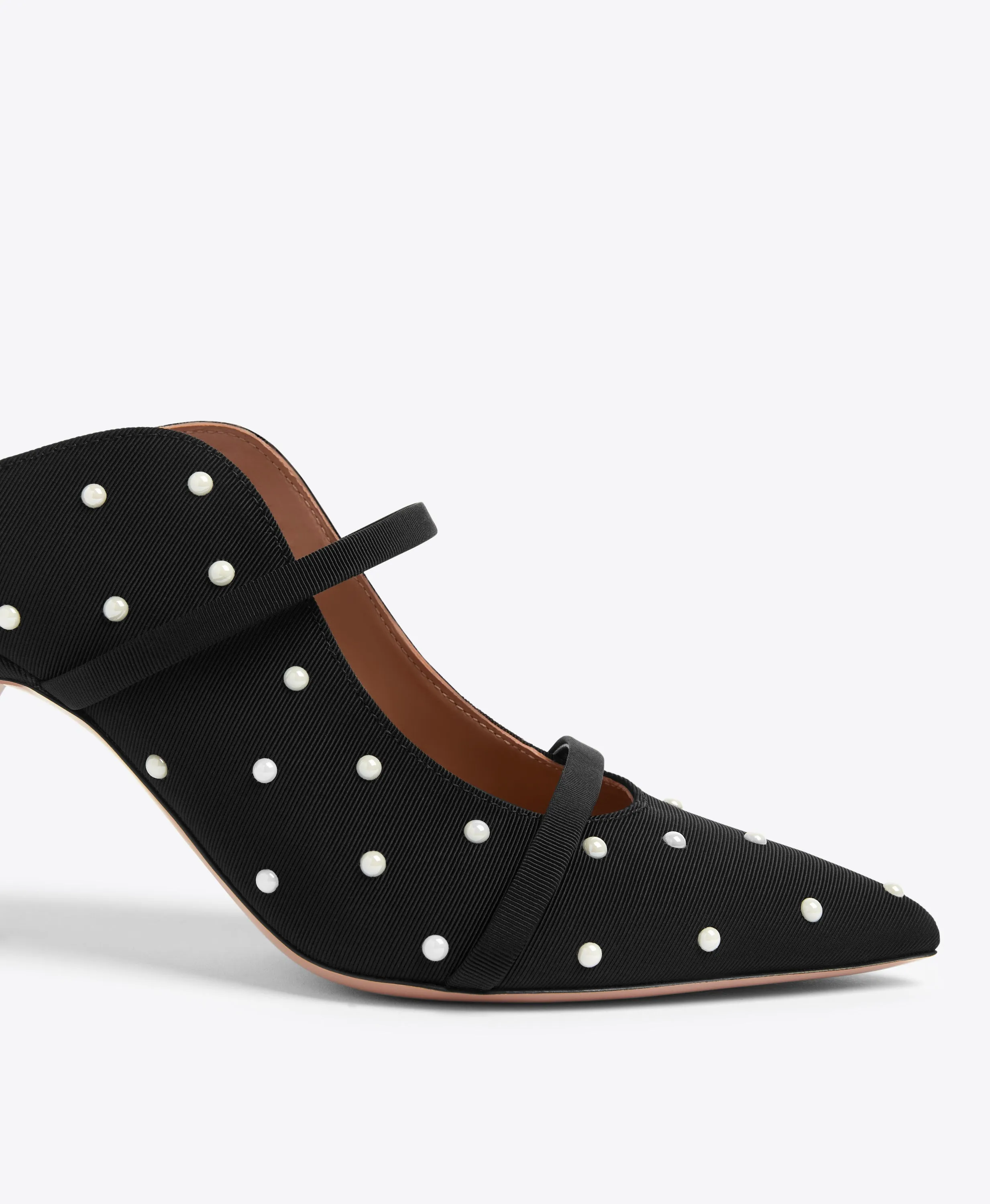 Maureen 70 Black Grosgrain Mules