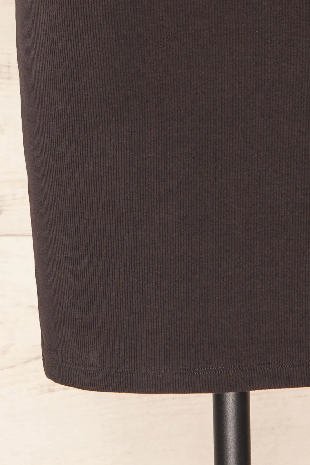 Orzesze Charcoal | Ribbed Fitted Short Dress