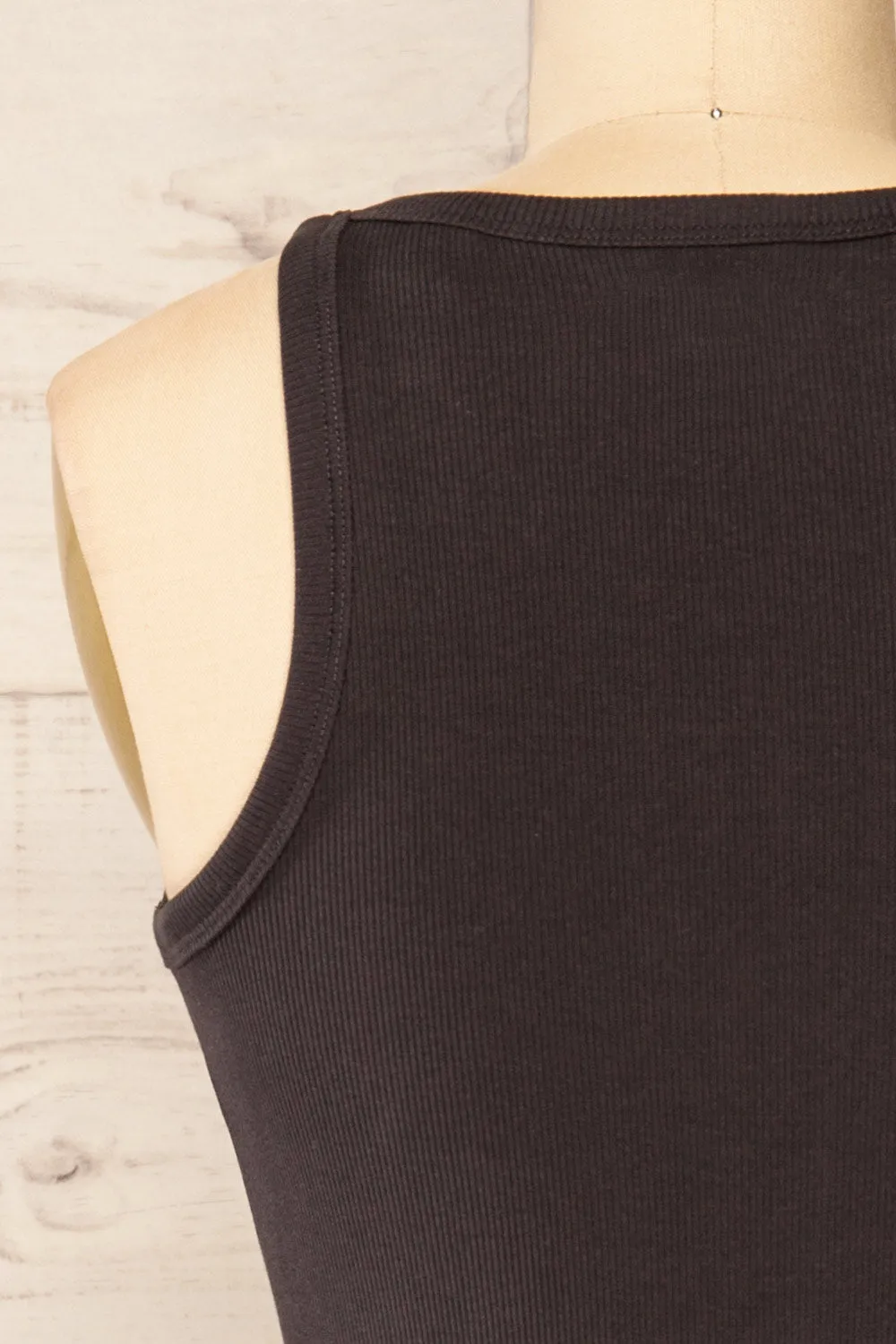 Orzesze Charcoal | Ribbed Fitted Short Dress