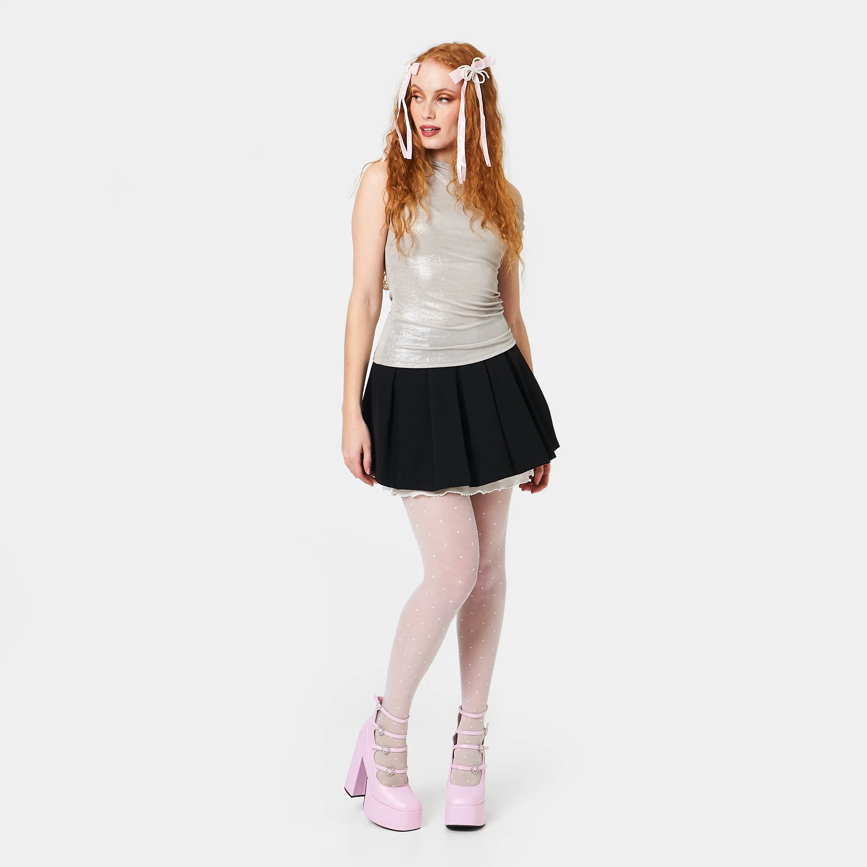 Pearl Dewdrop Platform Heels - Pink