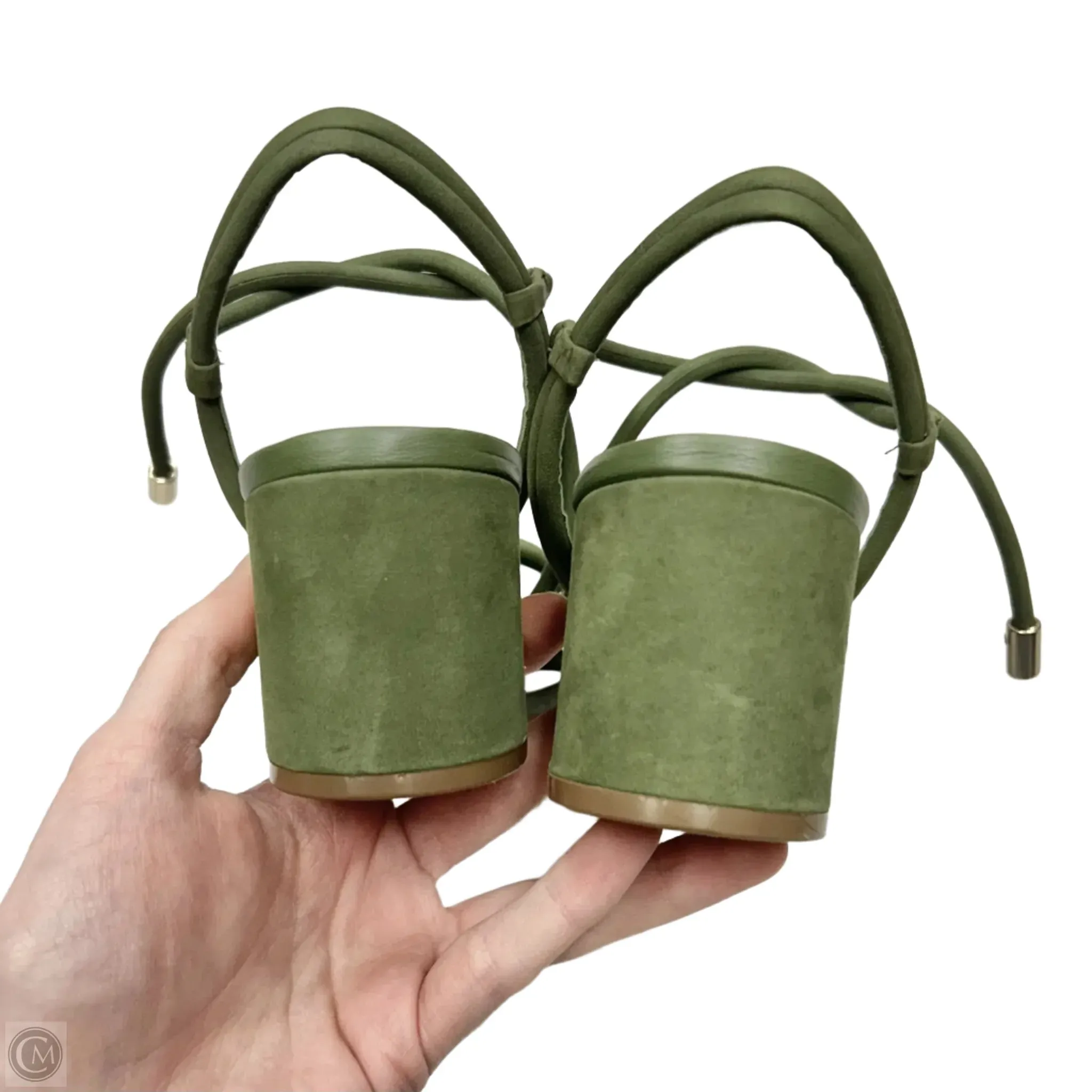 Sandals Heels Block By Arezzo In Green, Size: 7