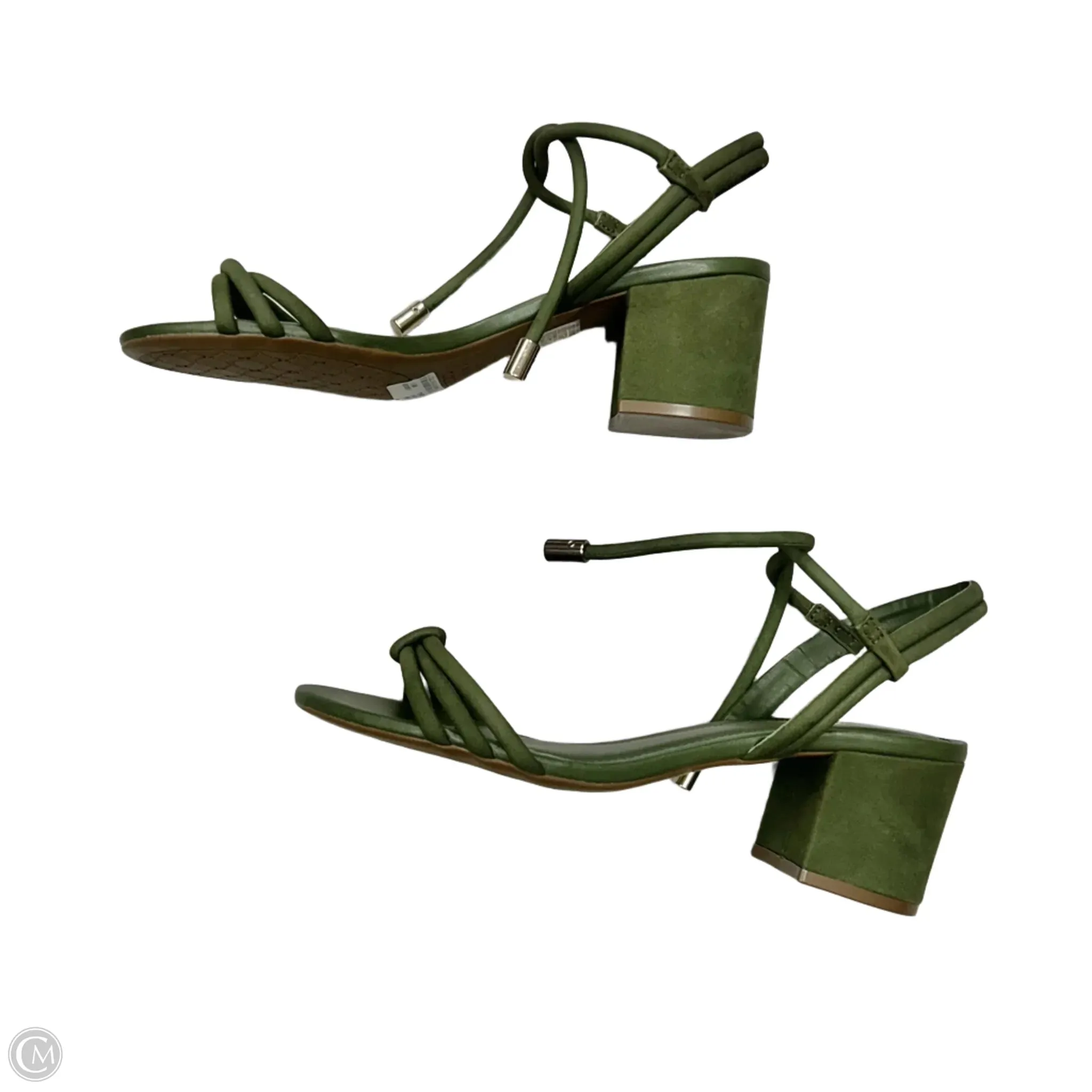 Sandals Heels Block By Arezzo In Green, Size: 7