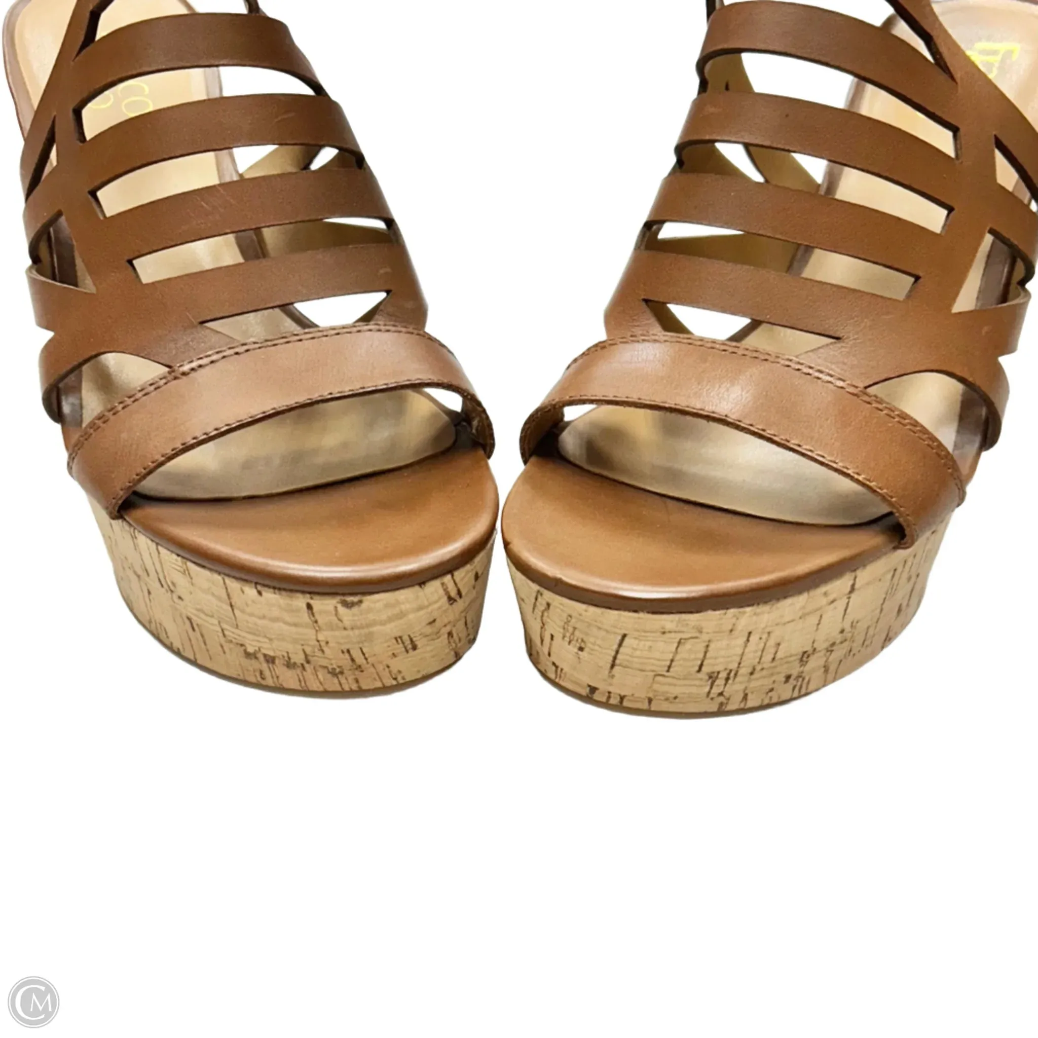 Sandals Heels Block By Franco Sarto In Brown, Size: 7.5
