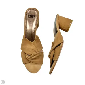 Sandals Heels Block By Paige In Tan, Size: 8.5