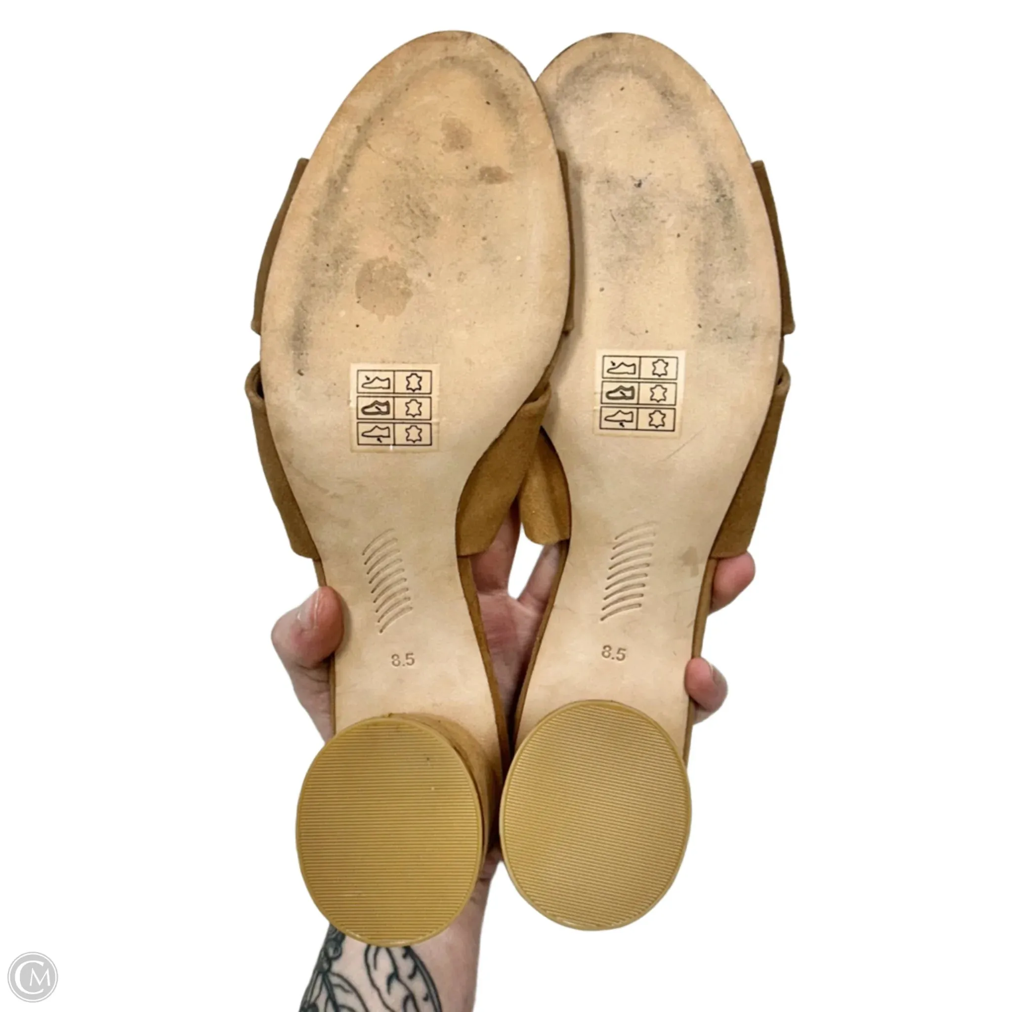 Sandals Heels Block By Paige In Tan, Size: 8.5