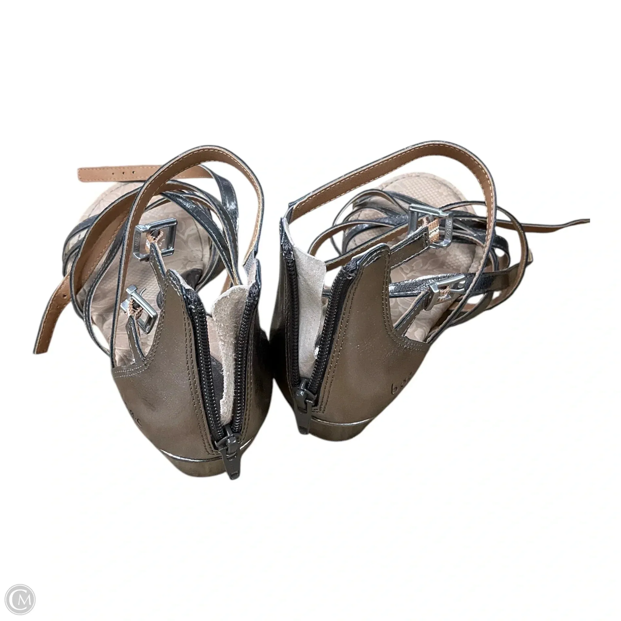 Sandals Heels Platform By Boc In Gold, Size: 8