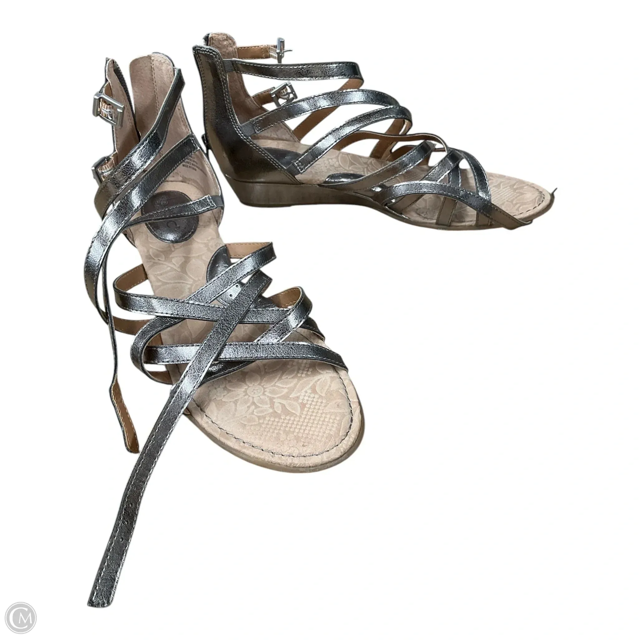 Sandals Heels Platform By Boc In Gold, Size: 8