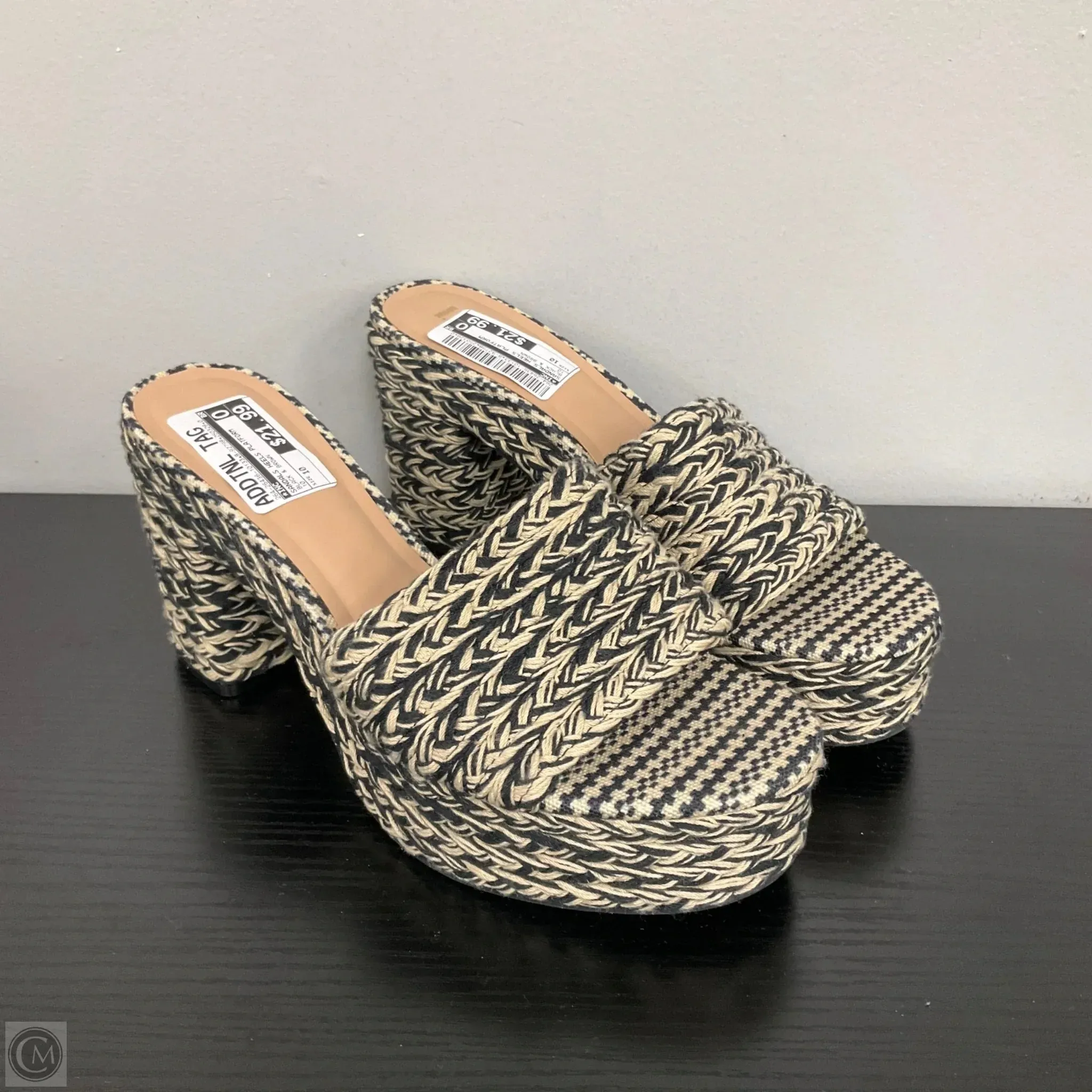 Sandals Heels Platform By Inc In Black & Brown, Size: 10