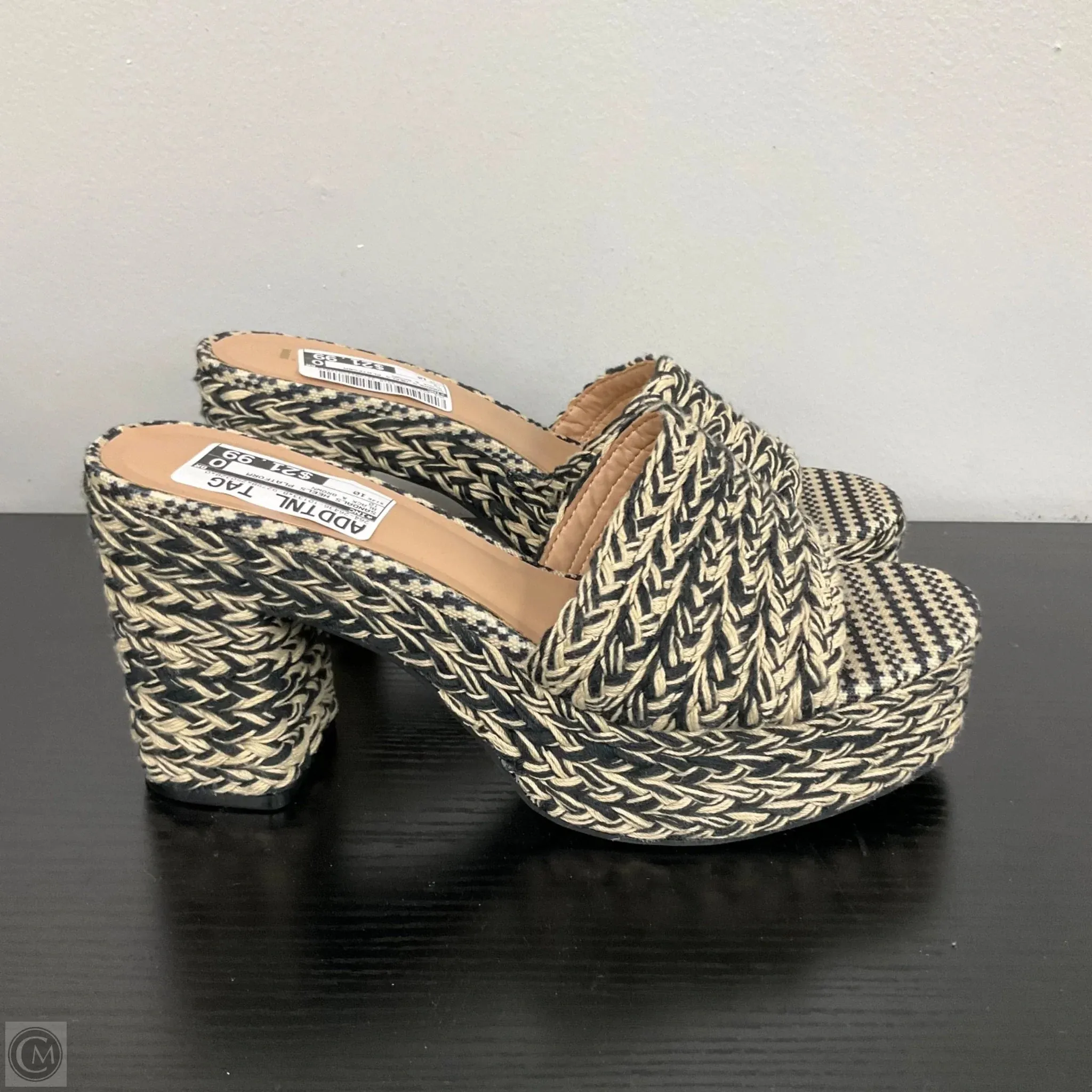Sandals Heels Platform By Inc In Black & Brown, Size: 10