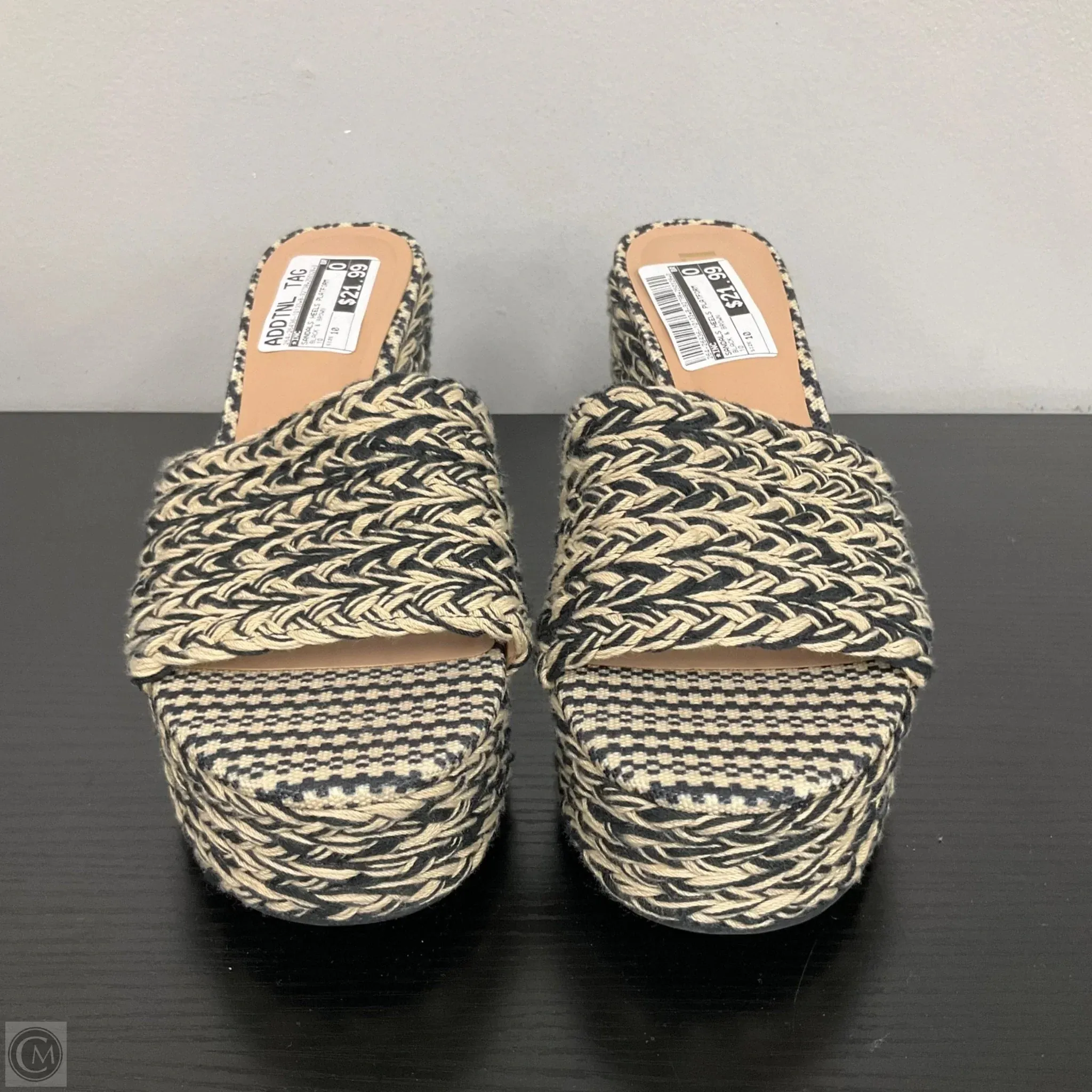 Sandals Heels Platform By Inc In Black & Brown, Size: 10