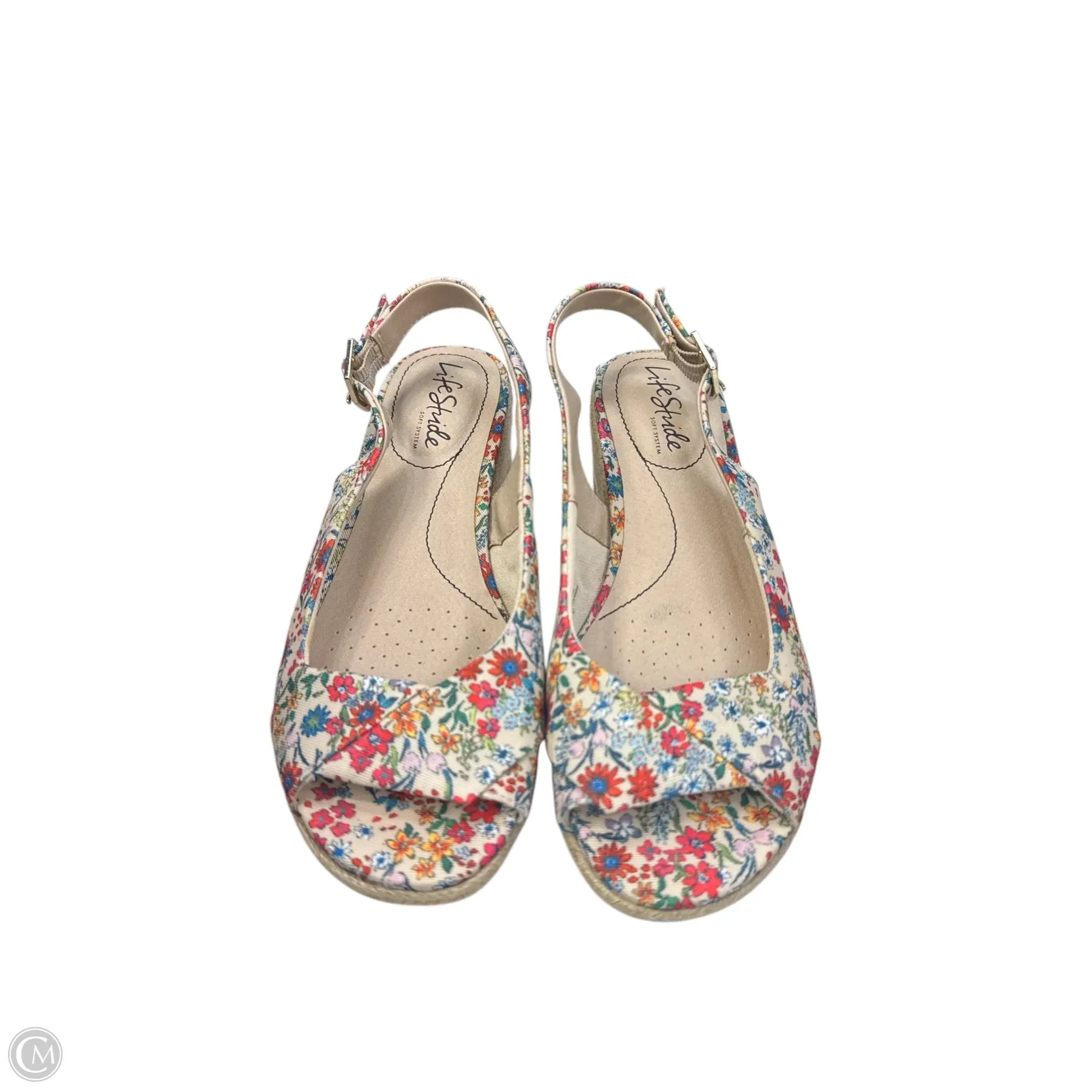 Sandals Heels Platform By Life Stride In Floral Print, Size: 6