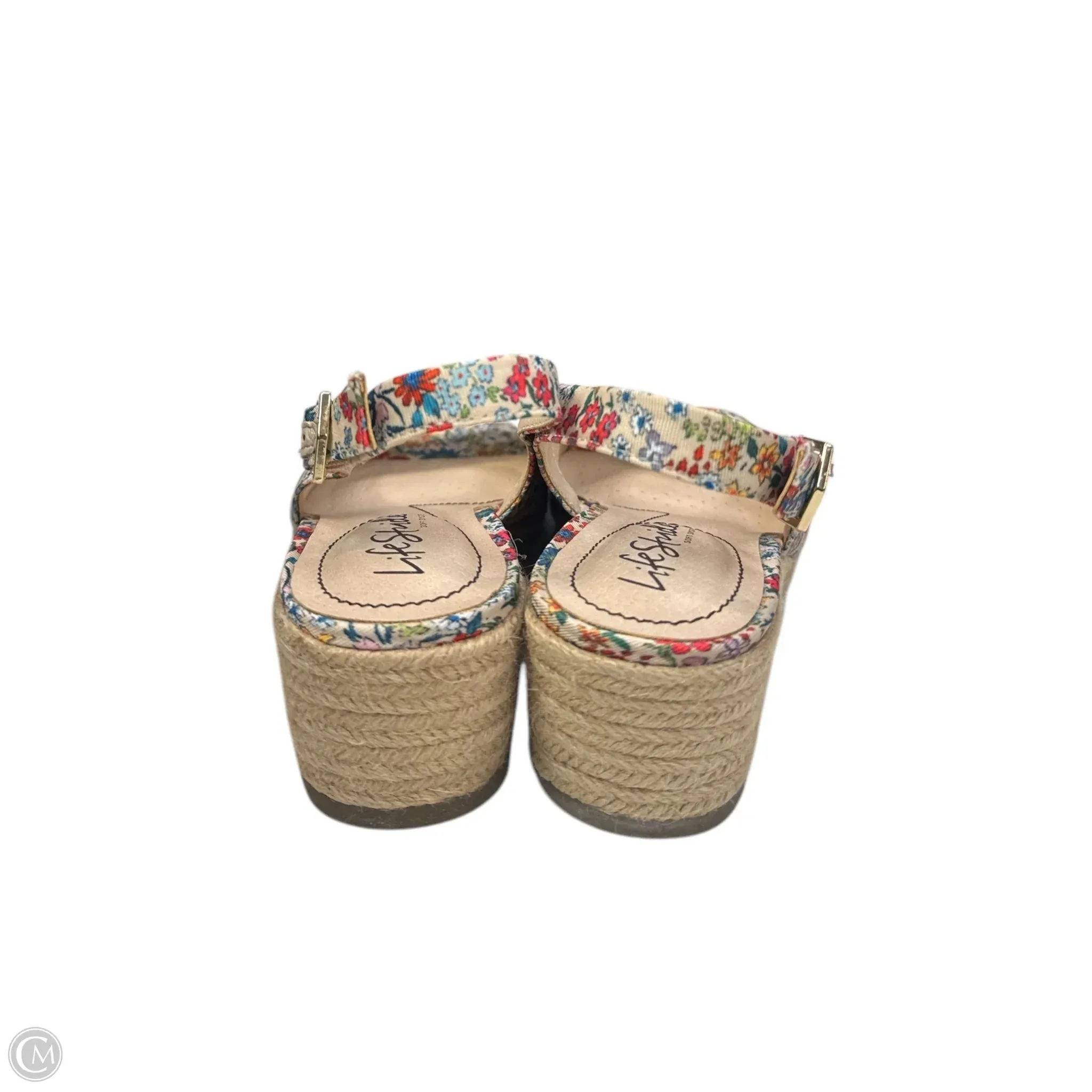 Sandals Heels Platform By Life Stride In Floral Print, Size: 6