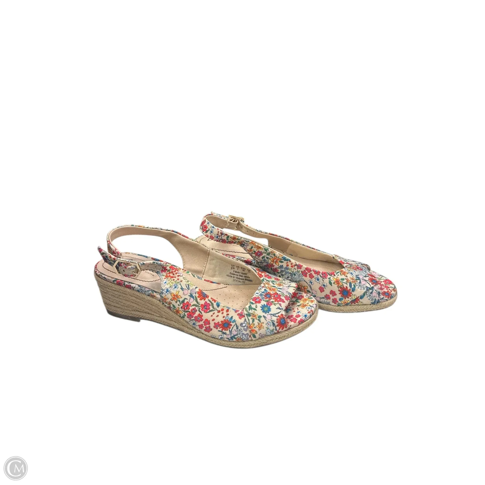 Sandals Heels Platform By Life Stride In Floral Print, Size: 6