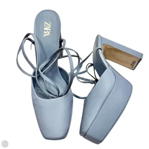 Sandals Heels Platform By Zara In Blue, Size: 9.5