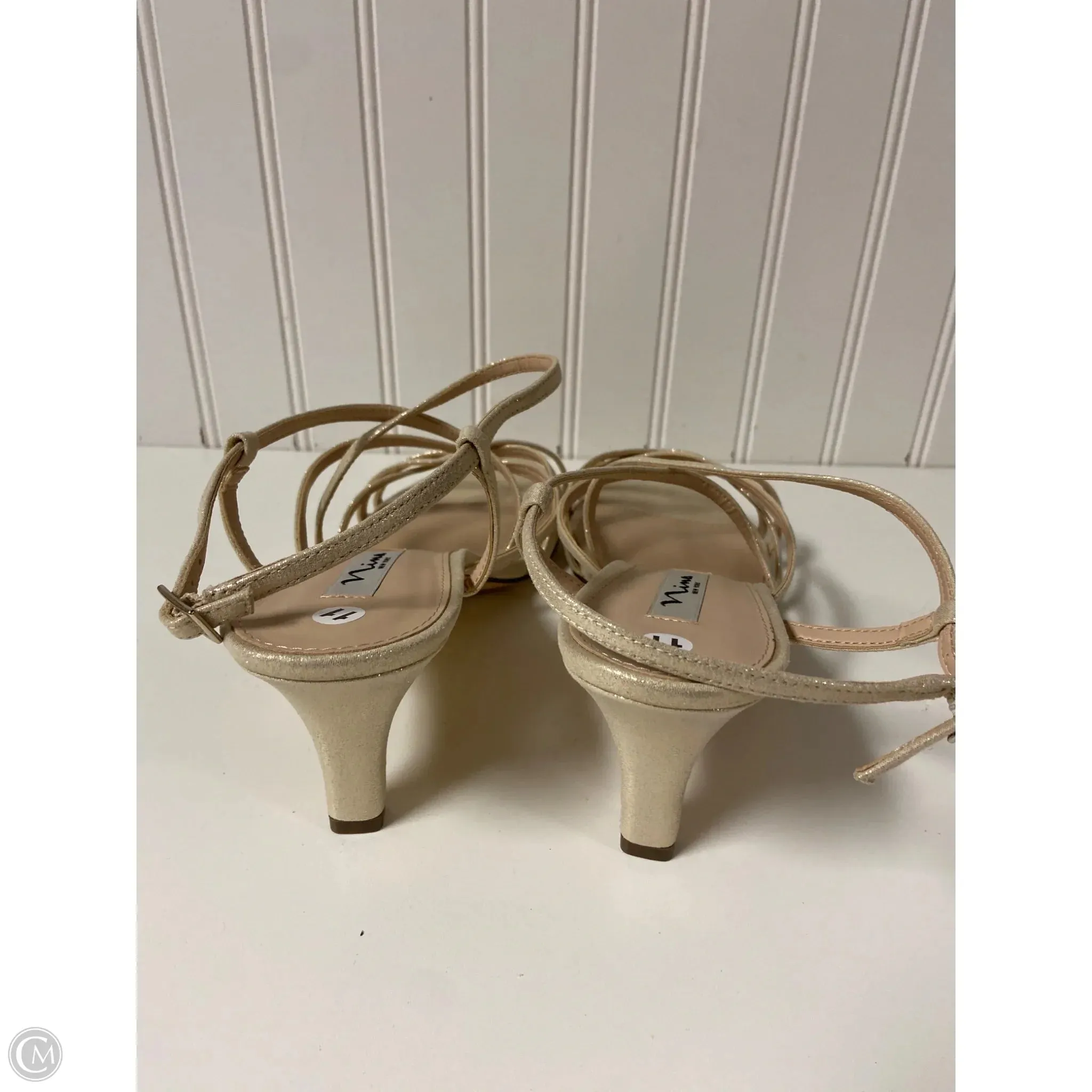 Sandals Heels Stiletto By Nina In Gold, Size: 11
