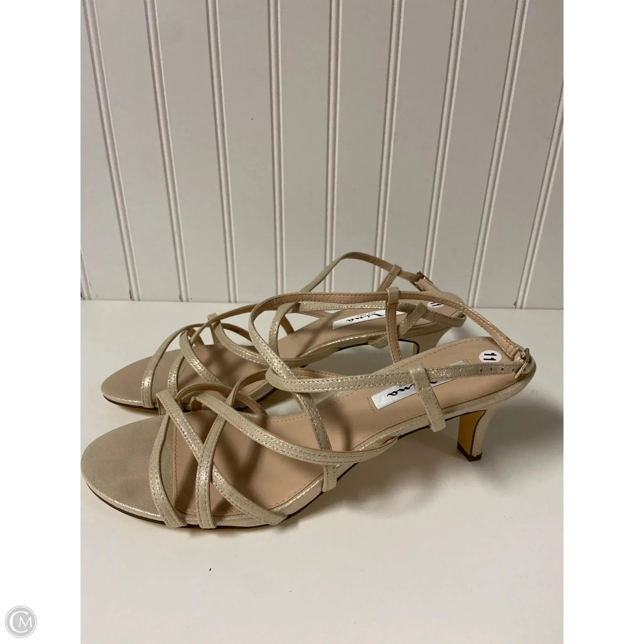Sandals Heels Stiletto By Nina In Gold, Size: 11