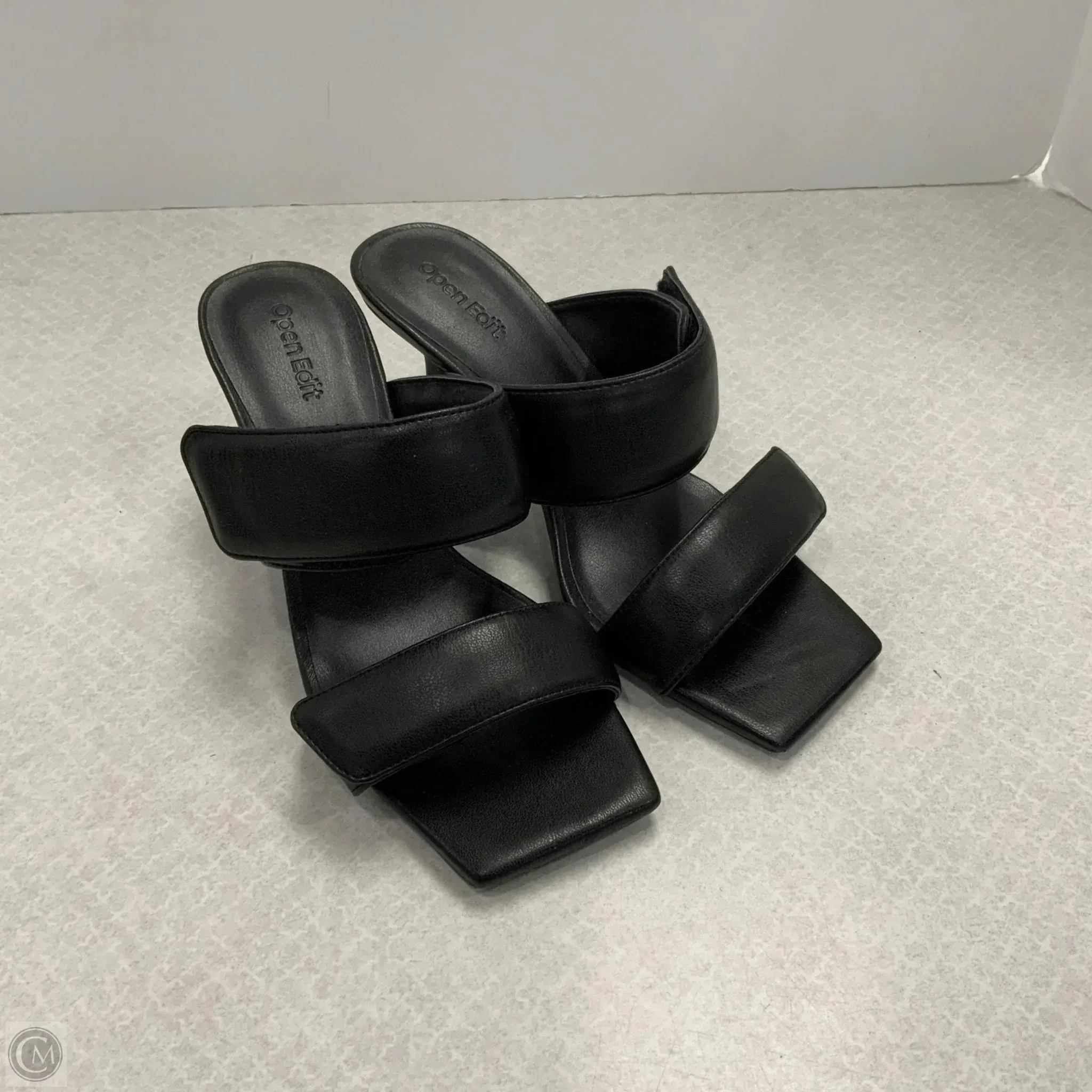 Sandals Heels Stiletto By Open Edit In Black, Size: 9.5