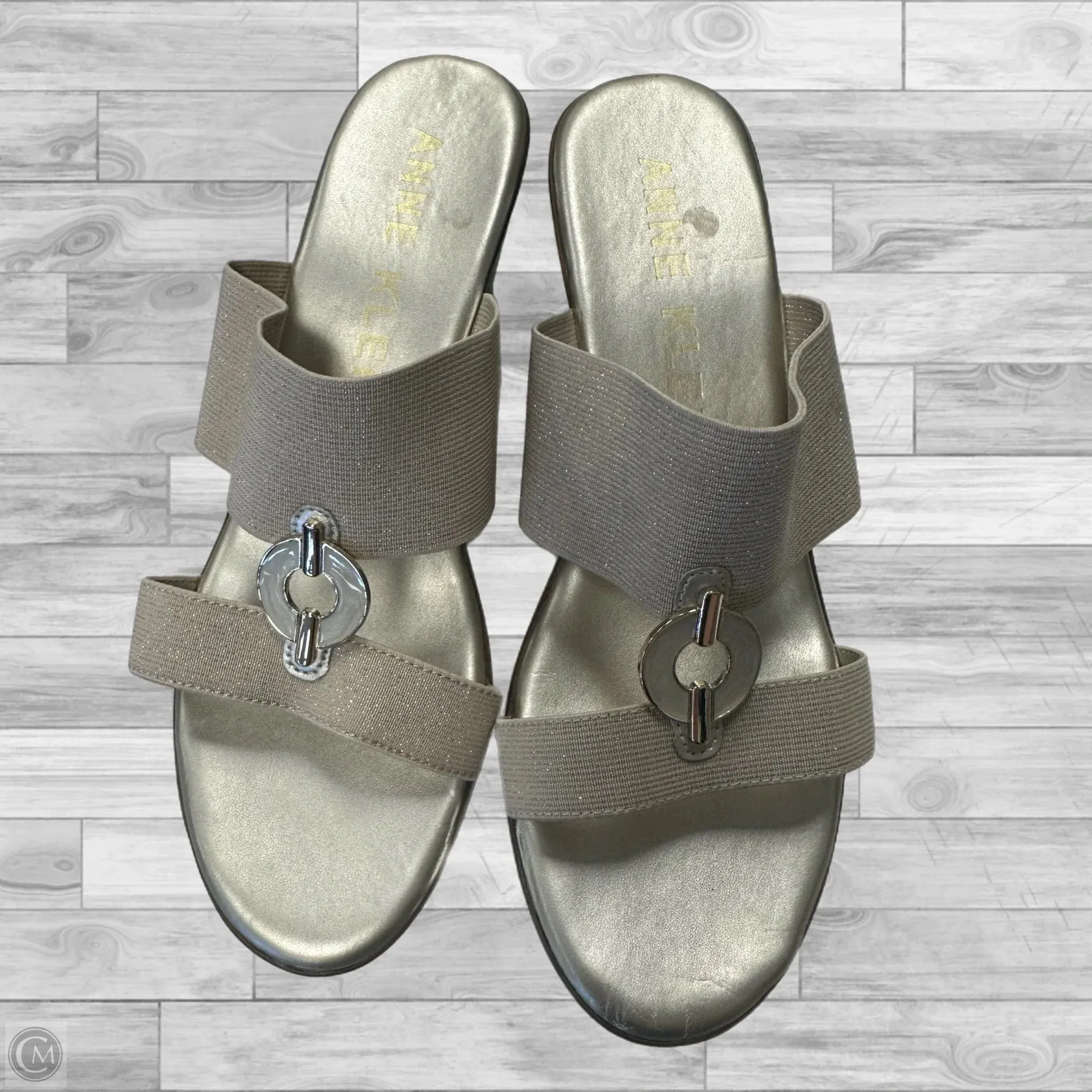 Sandals Heels Wedge By Anne Klein In Gold, Size: 10