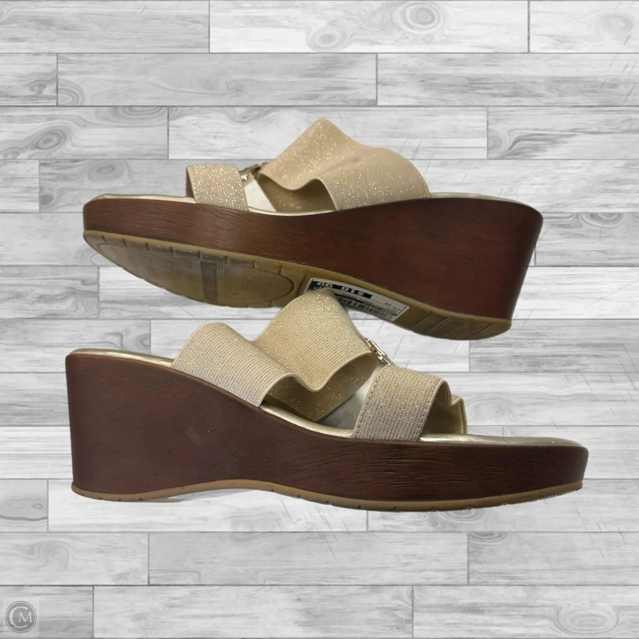 Sandals Heels Wedge By Anne Klein In Gold, Size: 10