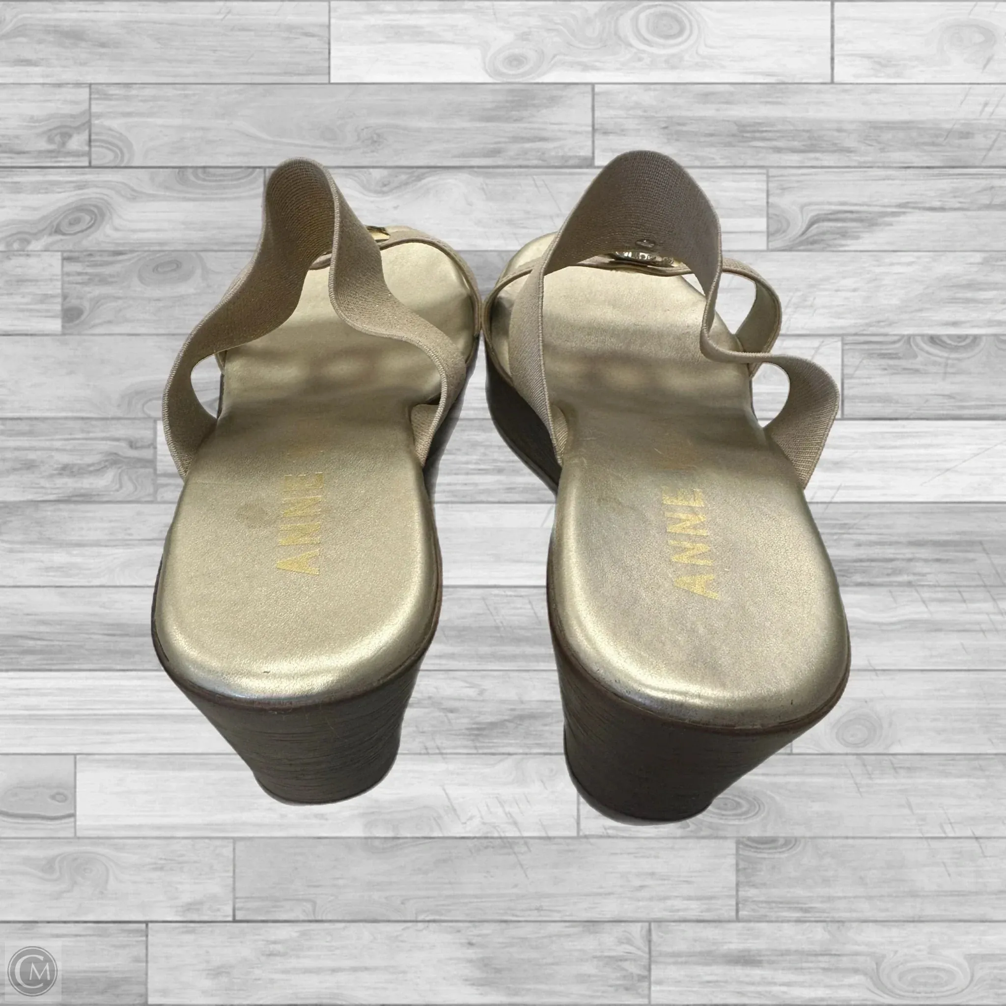 Sandals Heels Wedge By Anne Klein In Gold, Size: 10