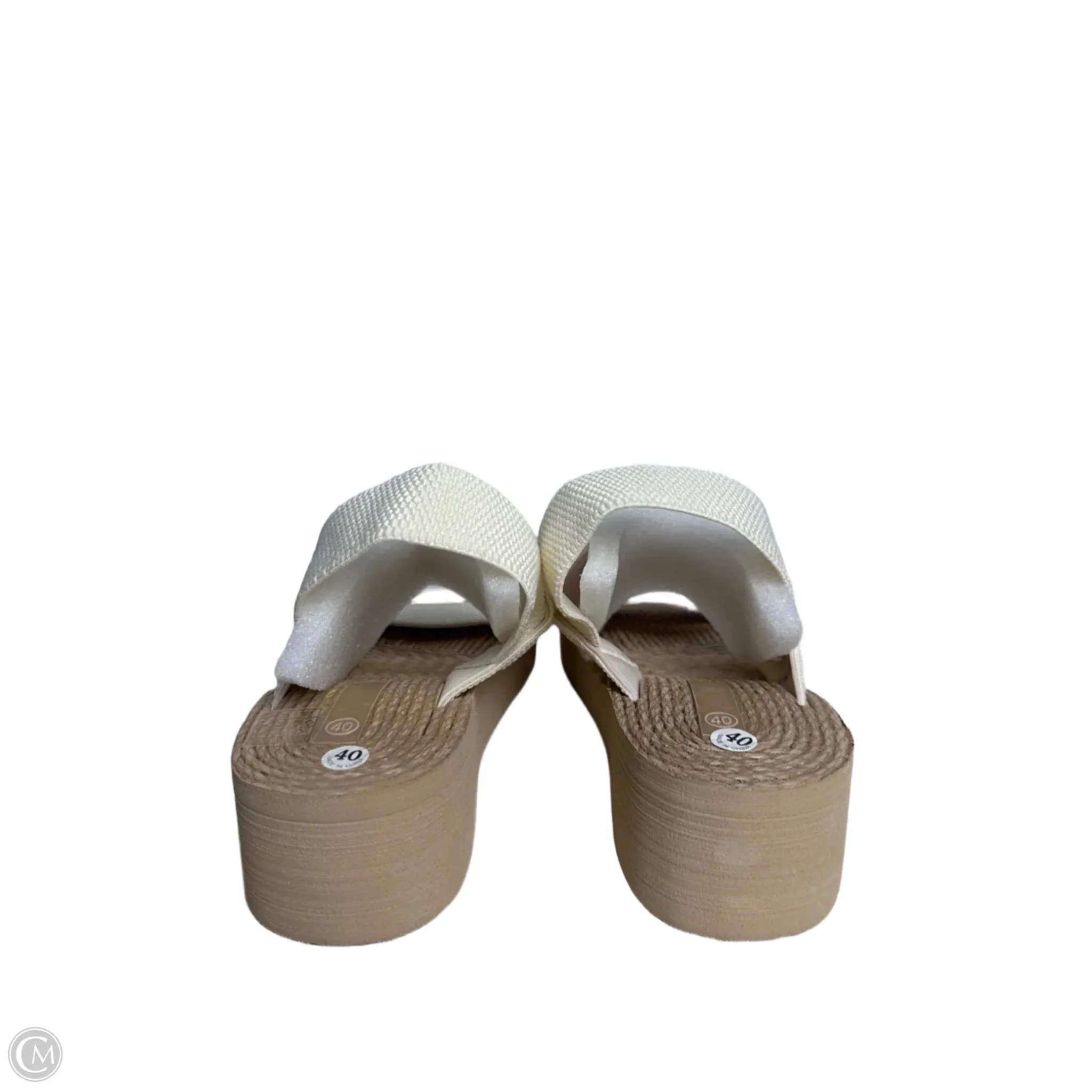 Sandals Heels Wedge By Clothes Mentor In Tan, Size: 10