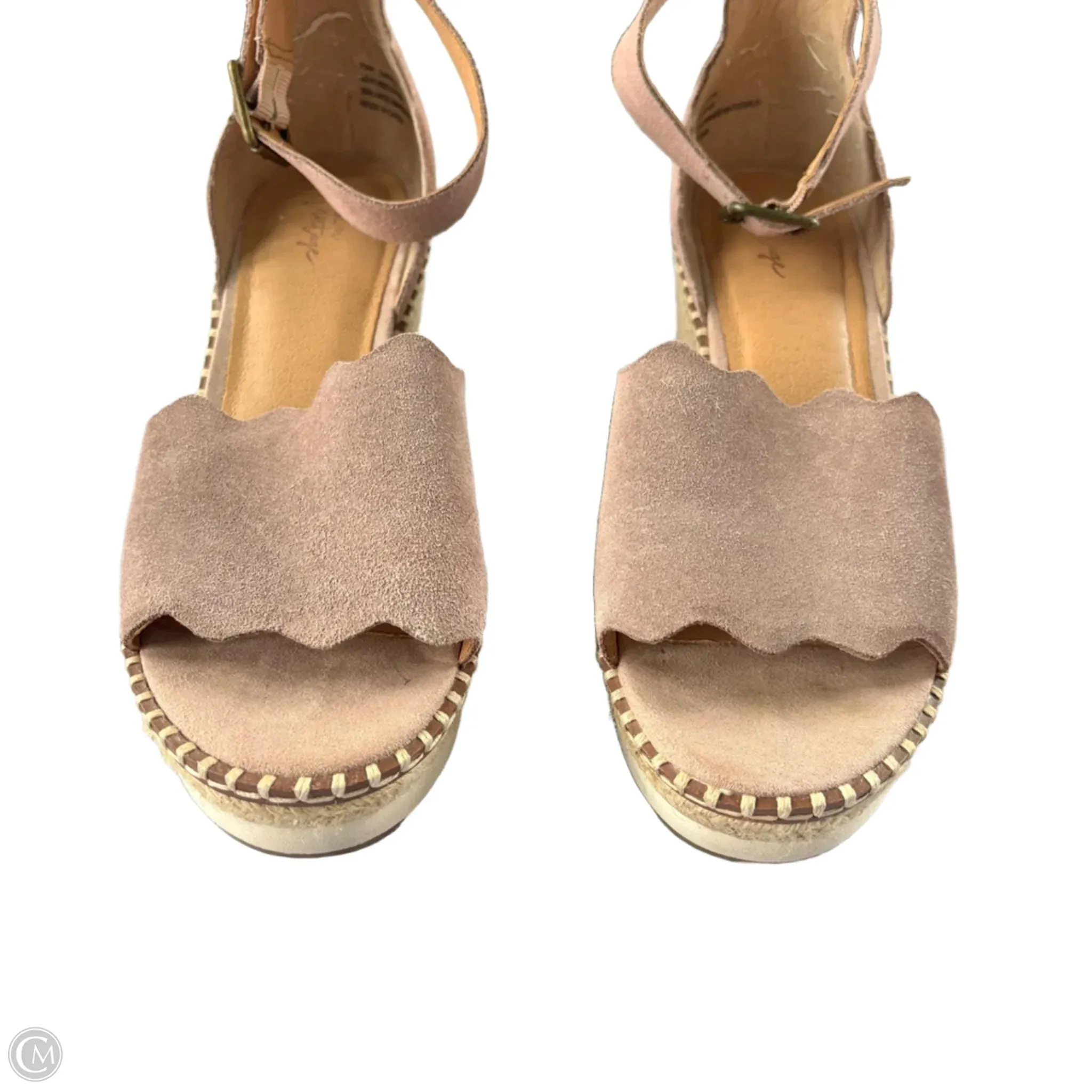 Sandals Heels Wedge By Crown Vintage In Purple, Size: 7.5
