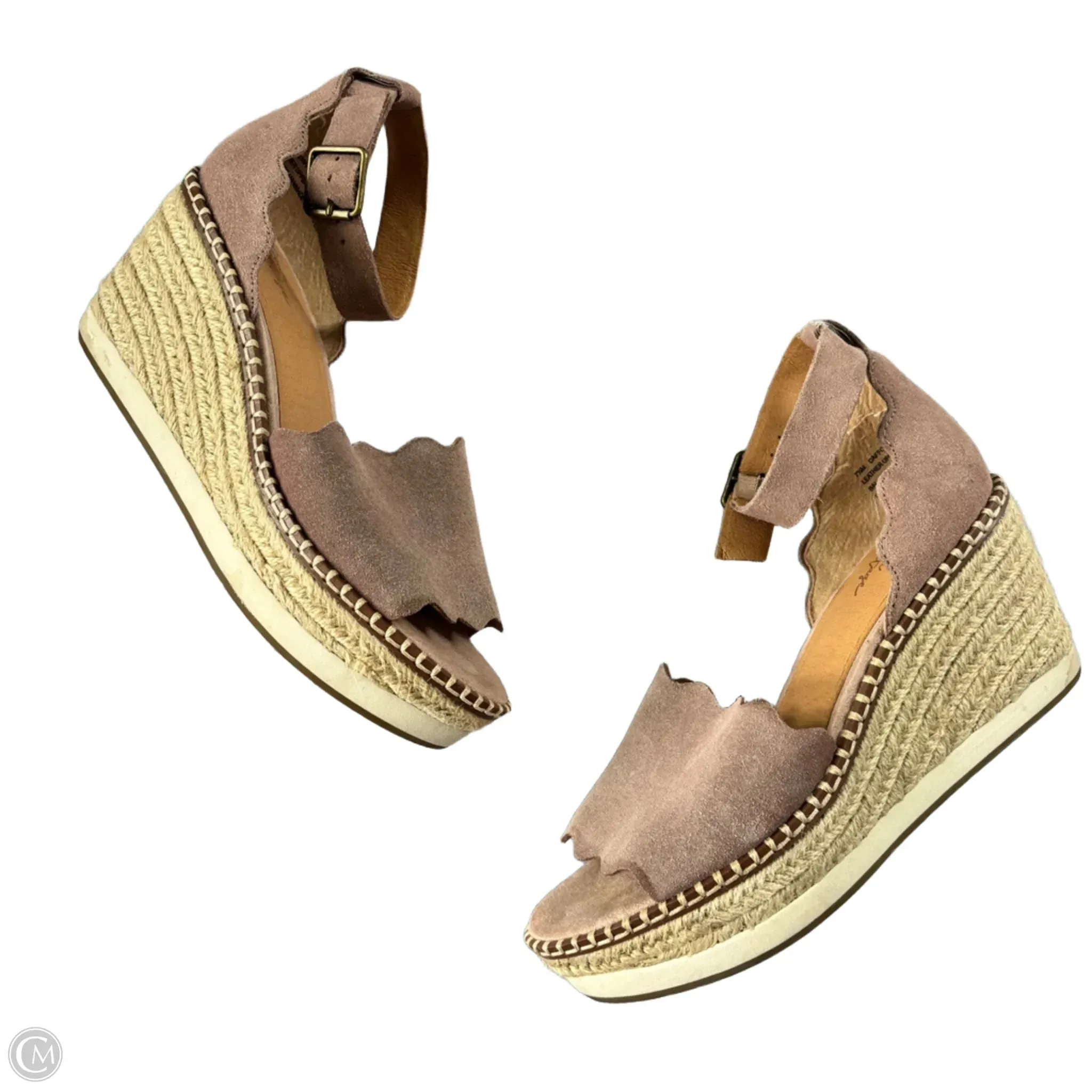 Sandals Heels Wedge By Crown Vintage In Purple, Size: 7.5