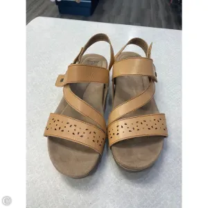Sandals Heels Wedge By Earth Origins In Tan, Size: 9.5