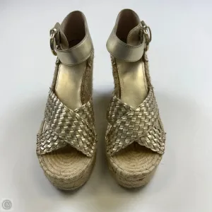 Sandals Heels Wedge By Marc Fisher In Gold, Size: 9.5