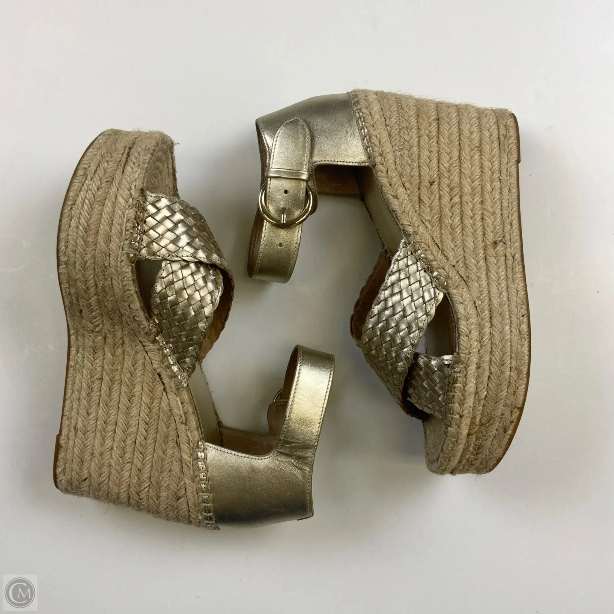 Sandals Heels Wedge By Marc Fisher In Gold, Size: 9.5