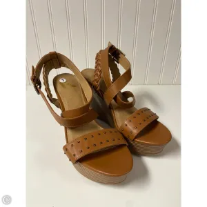 Sandals Heels Wedge By Report In Brown, Size: 7