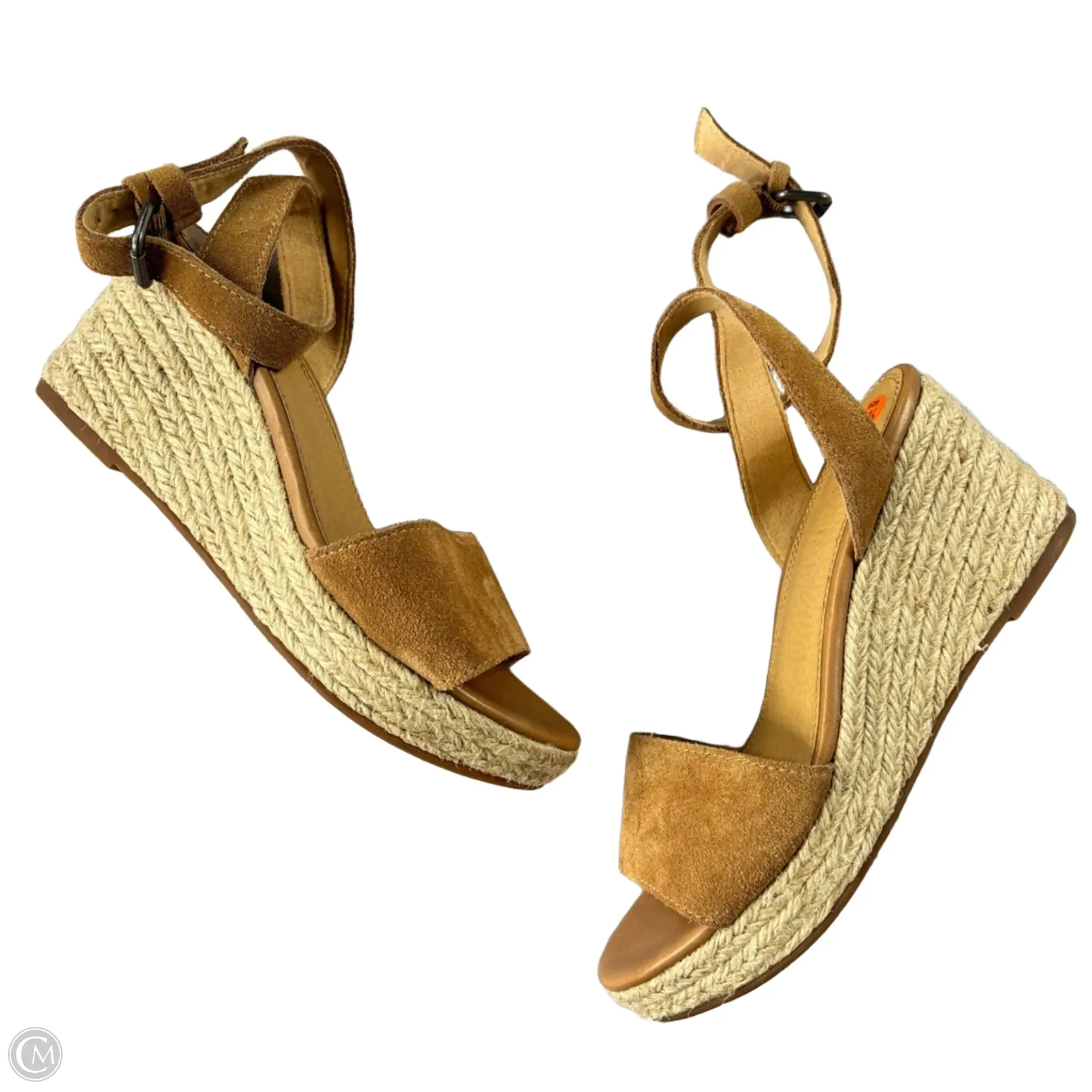 Sandals Heels Wedge By Splendid In Brown, Size: 8.5