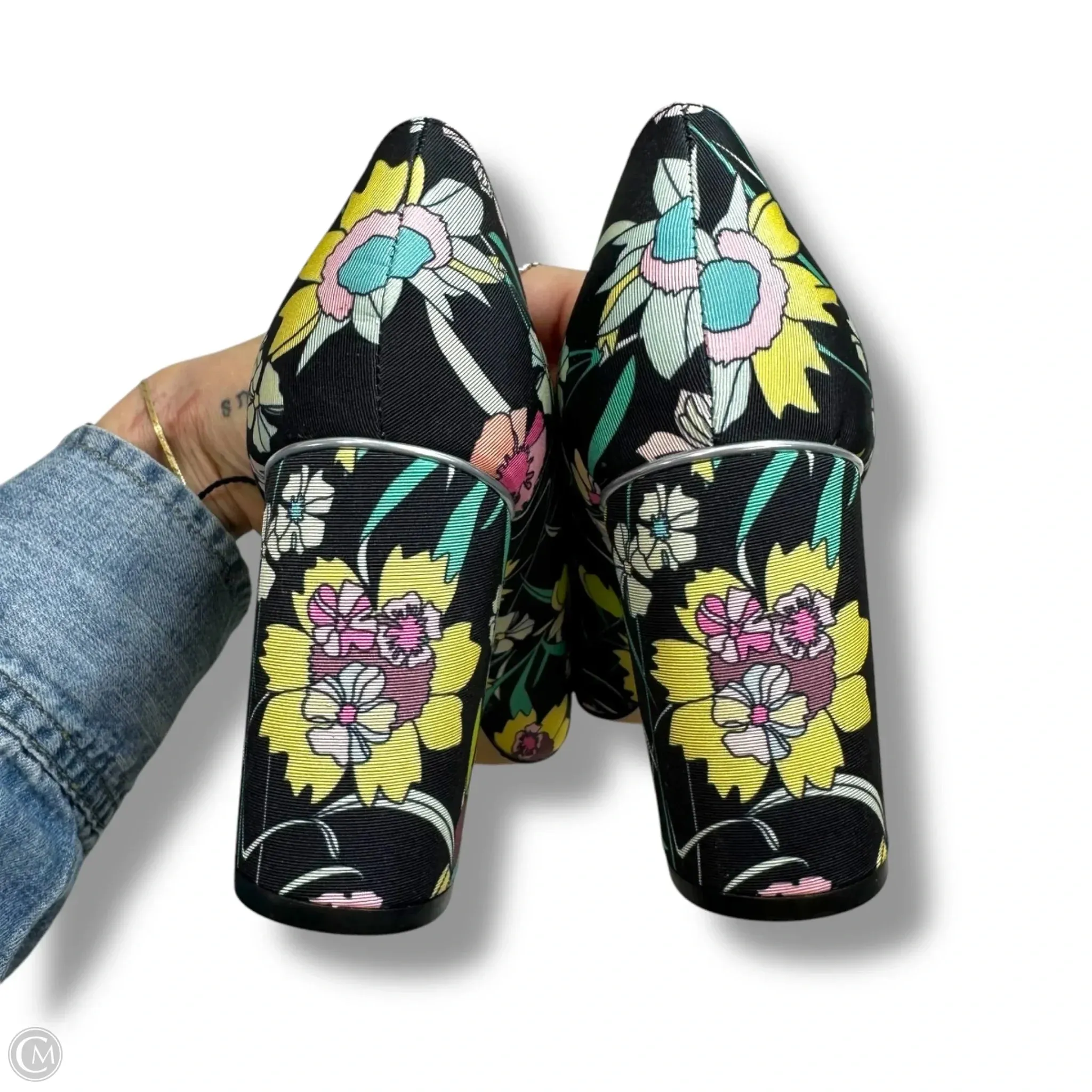 Shoes Heels Block By Marc Fisher In Floral Print, Size: 8
