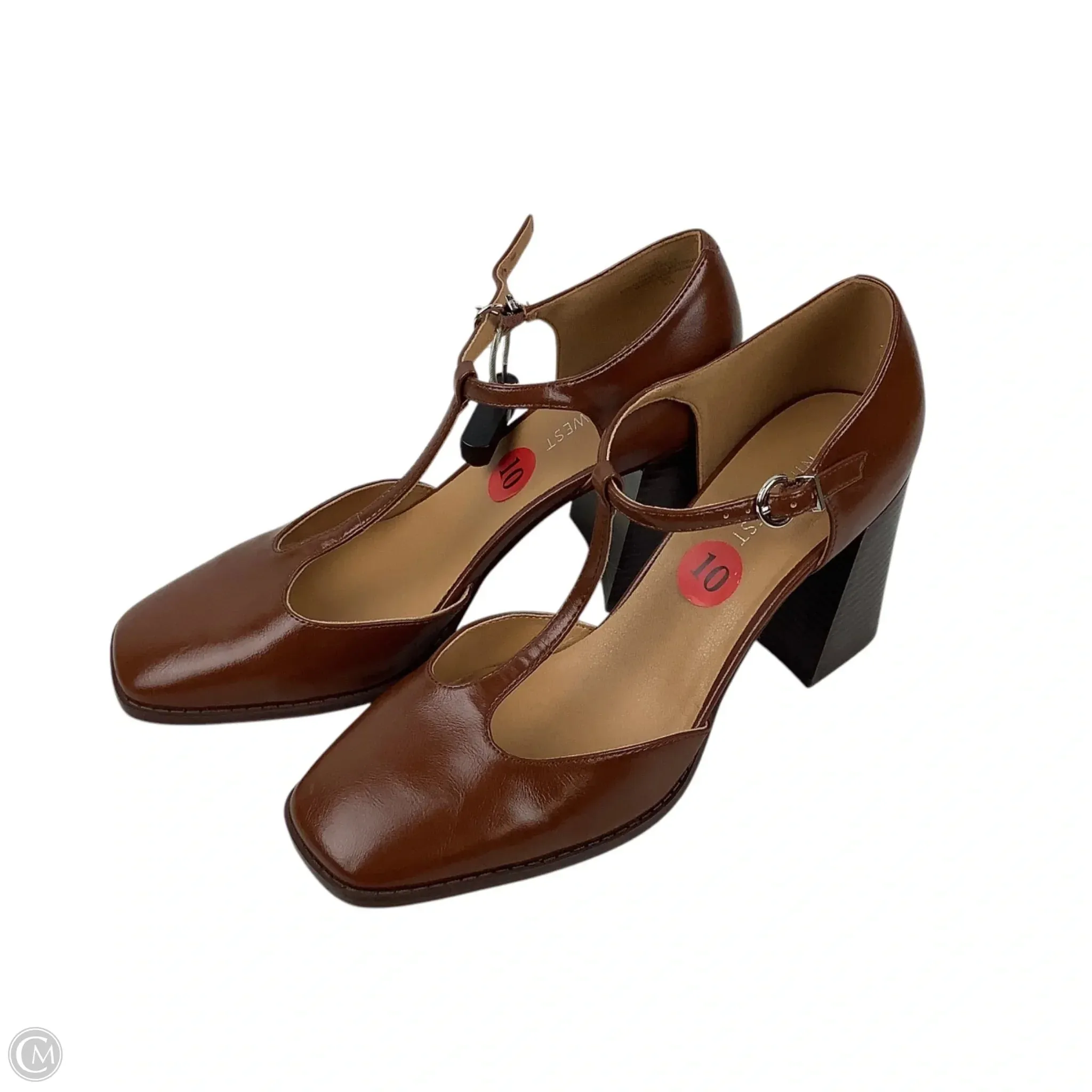 Shoes Heels Block By Nine West In Brown, Size: 10