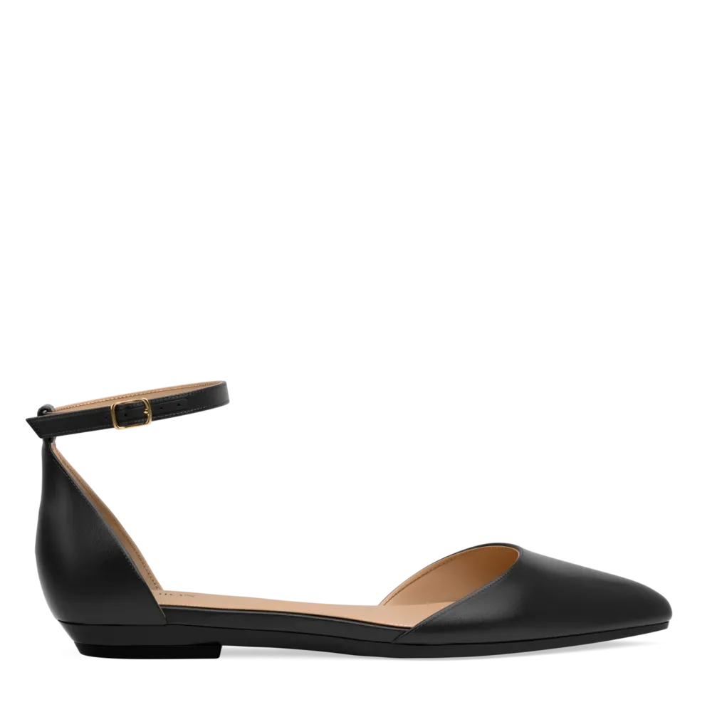 The D'Orsay - Coal Satin Flat - FINAL SALE