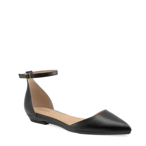 The D'Orsay - Coal Satin Flat - FINAL SALE