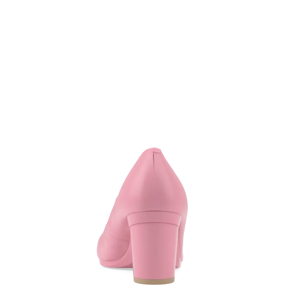 The Pump - Pink Leather 3 Block