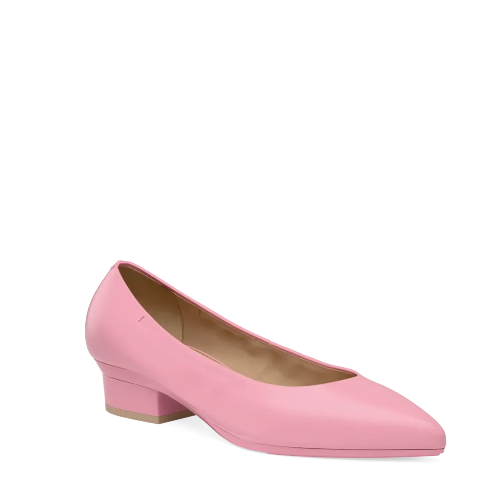 The Pump - Pink Leather 3 Block