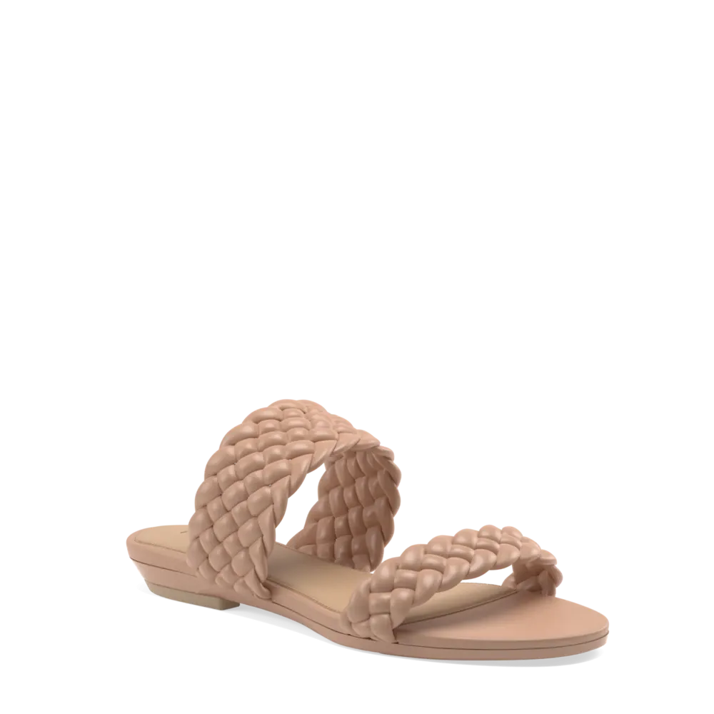 The Slide - Latte Braid   Block Heel Kit 4 Latte - FINAL SALE