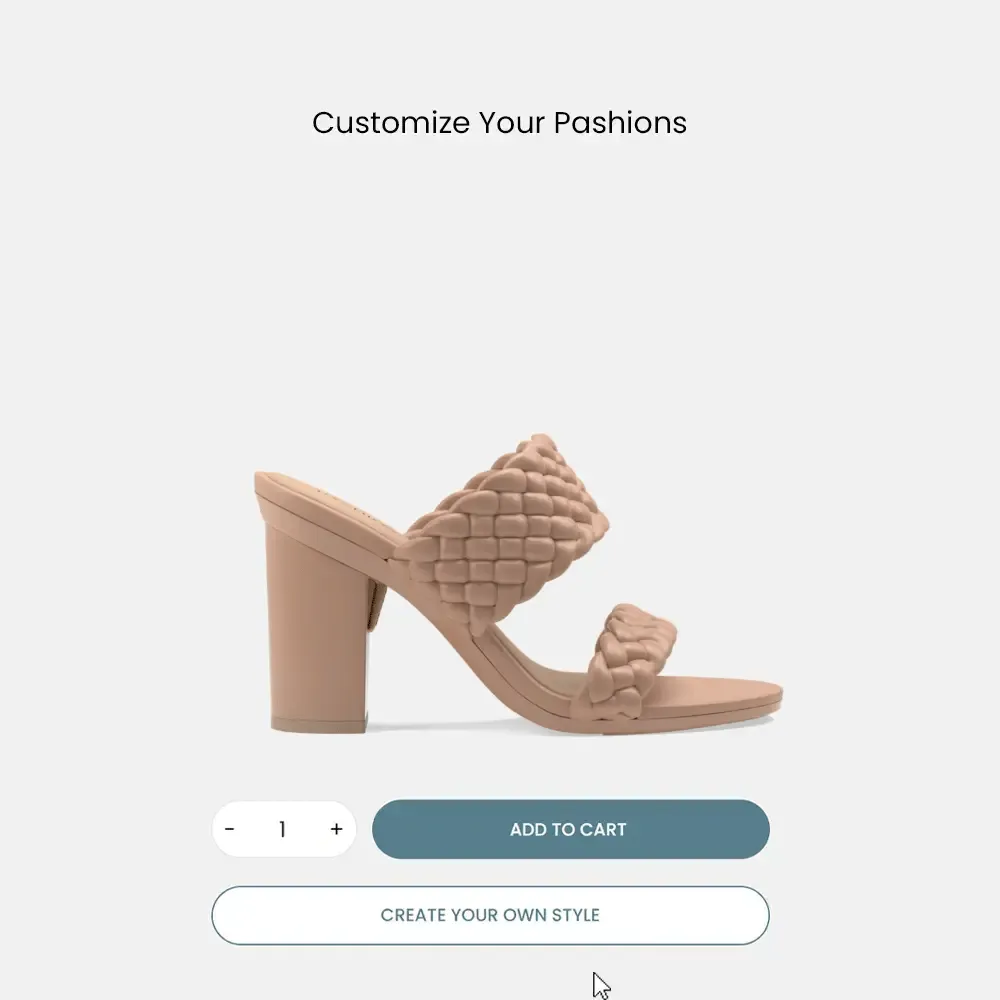 The Slide - Latte Braid   Block Heel Kit 4 Latte - FINAL SALE