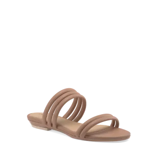 The Slide - Latte Vegan Leather Rope Flat