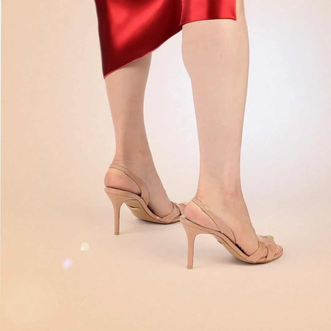 *UK size 2 - TWIGGY - beige, 8cm heels