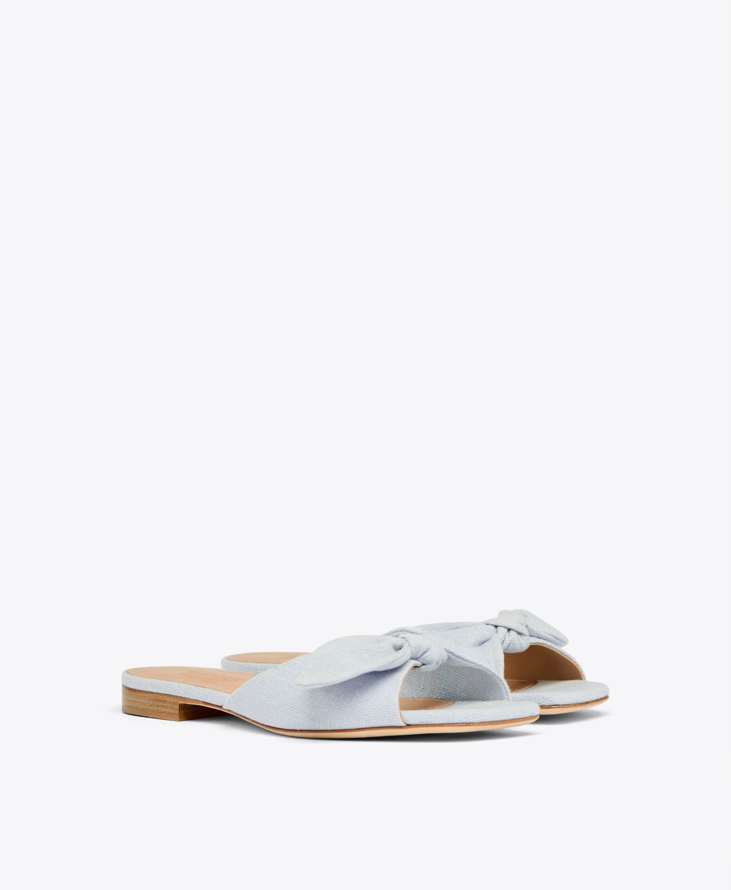 Vargas Light Blue Linen Flats