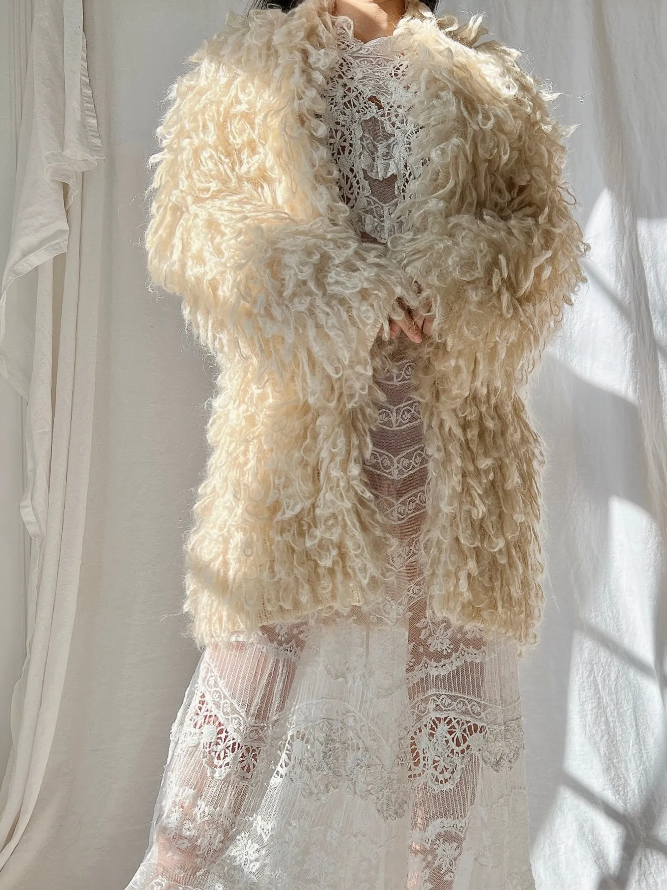 Vintage Krizia Looped Mohair/Acrylic Duster - M