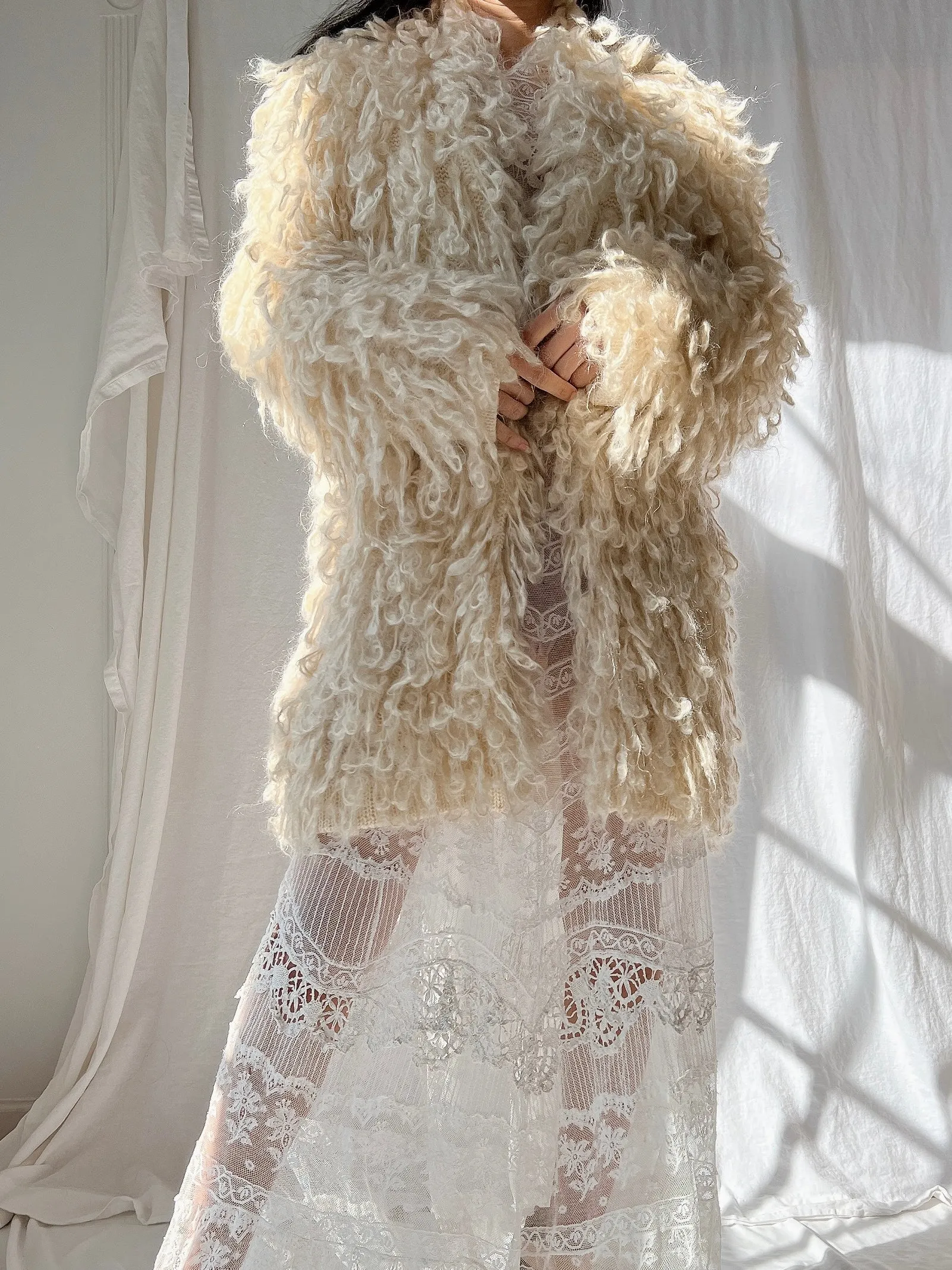 Vintage Krizia Looped Mohair/Acrylic Duster - M
