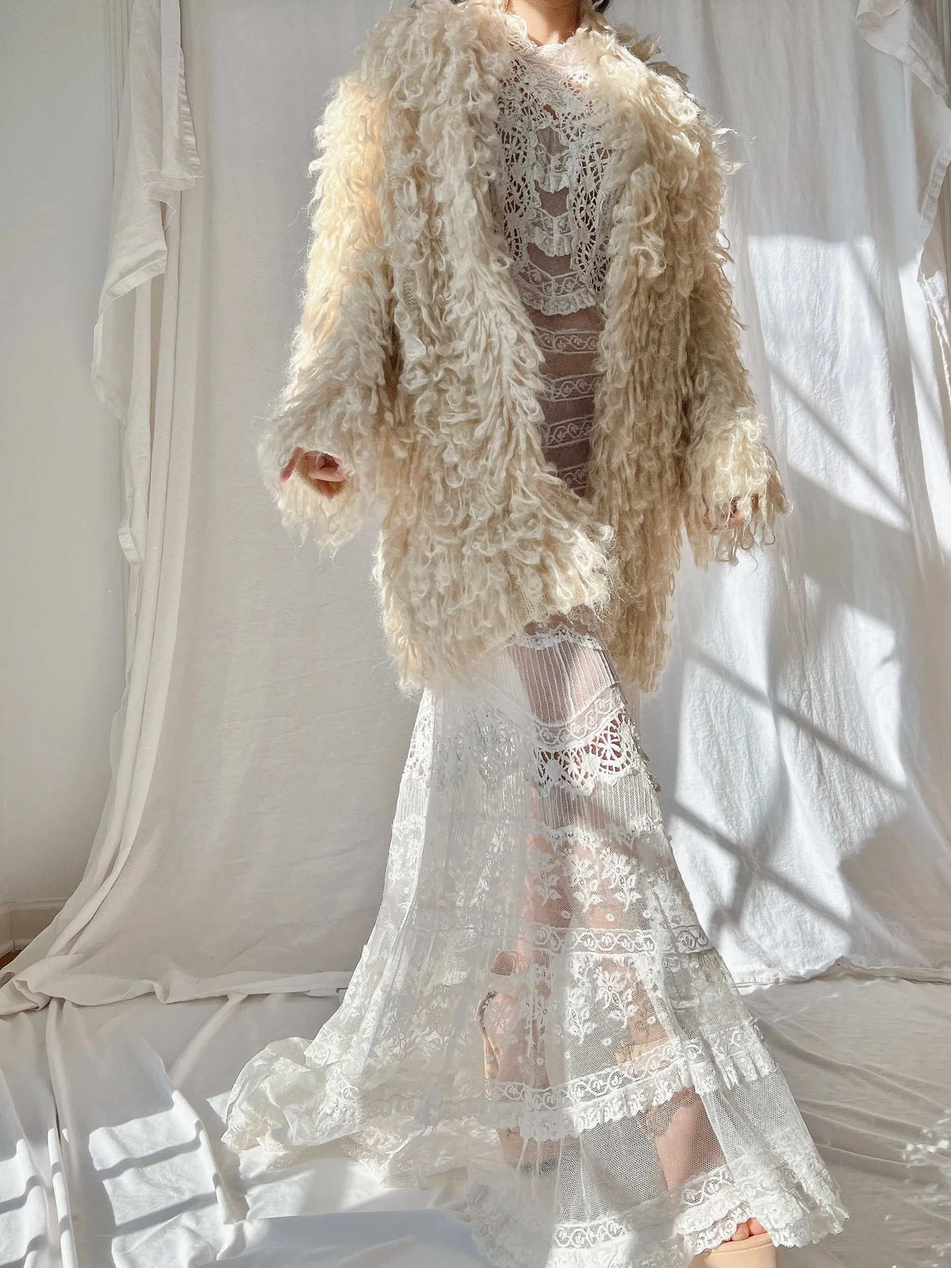Vintage Krizia Looped Mohair/Acrylic Duster - M