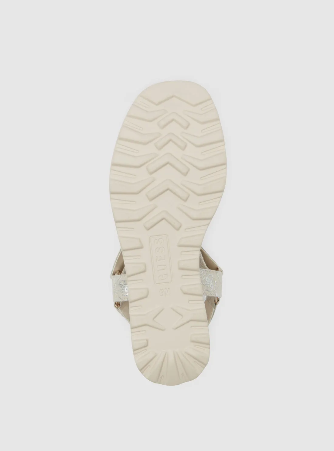 White Ocilia Logo Wedge Sandal